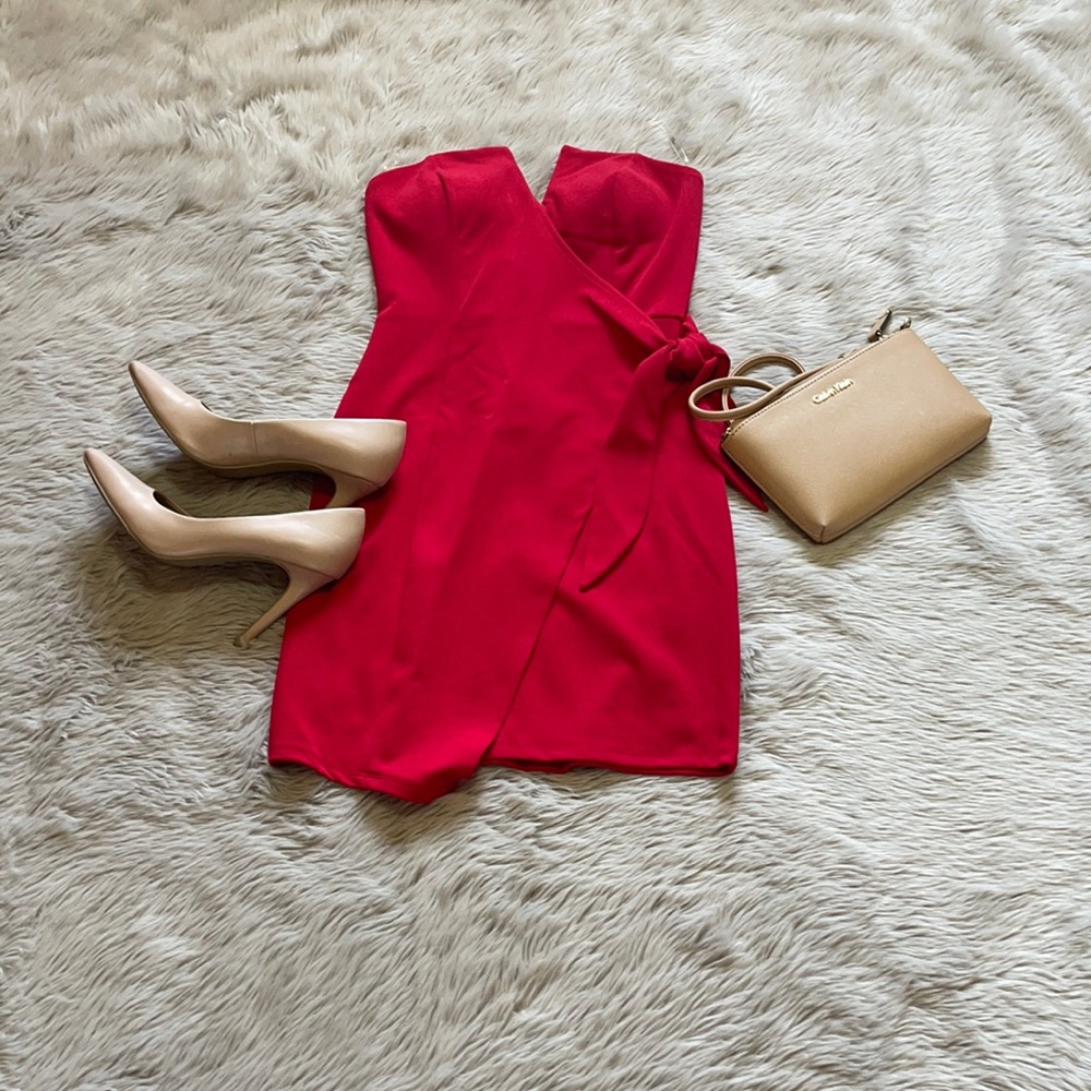 Cherry Red Strapless Mini Dress